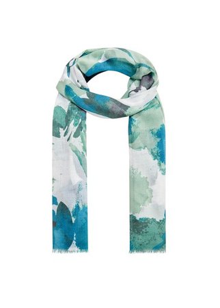 Violeta BY MANGO Fringes printed scarf