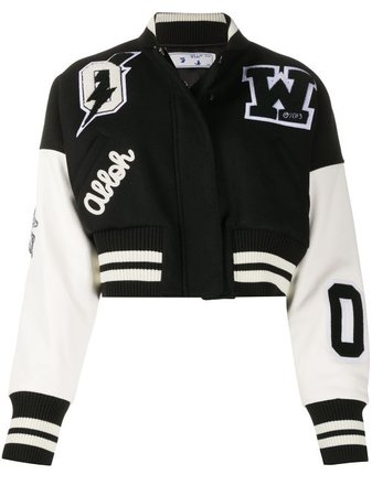 Off-White Cropped Bomber Jacket - Farfetch
