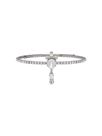 Shop Miu Miu crystal embellished choker with Express Delivery - Farfetch