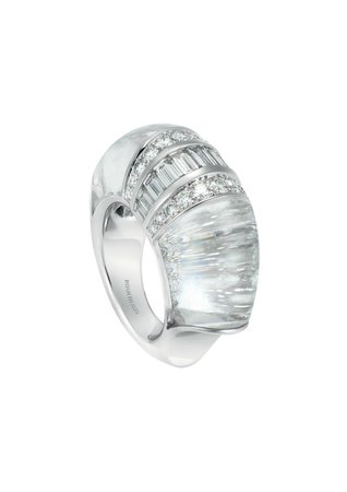 Boucheron, Cascade de Diamants ring in white gold set with rock crystal and white diamonds