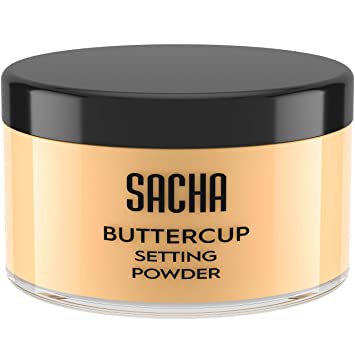 Sacha BUTTERCUP Setting Powder. No Ashy Flashback. Blurs Fine Lines and Pores. Loose, Translucent Face Powder to Set Makeup Foundation or Concealer. For Medium to Dark Skin Tones, 1.25 oz. : Beauty