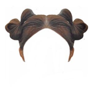 brown hair space buns bows double updo