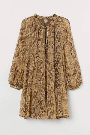 H&M+ Chiffon Dress - Beige