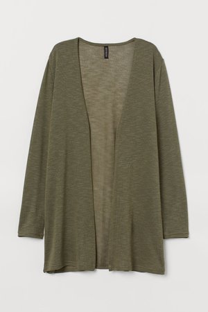 Loose-knit Cardigan - Dark green - | H&M US