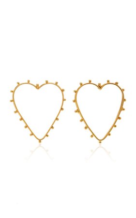 Dots Cœur Gold-Plated Brass Earrings by Sylvia Toledano | Moda Operandi