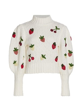 Shop Sea Reese Crochet Applique Fruit Sweater | Saks Fifth Avenue