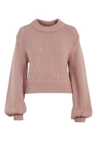 BUBBLEROOM Molly knitted sweater Dusty pink - Bubbleroom