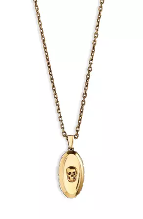 Alexander McQueen Skull Reversible Signet Pendant Necklace | Nordstrom