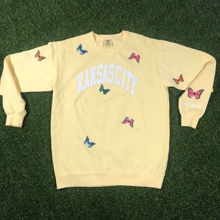 kansas city yellow sweatshirt butterfly - Google Search