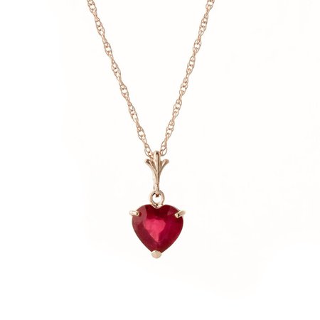 Ruby Heart Pendant Necklace 1.45 ct in 14K Rose Gold - 4160R | QP Jewellers