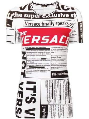 Versace logo newspaper print T-shirt