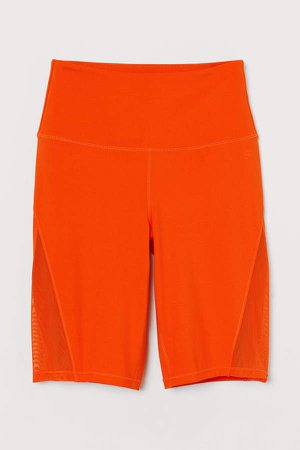 High Waist Cycling Shorts - Orange