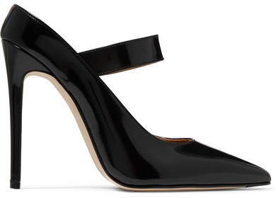 Solar Glossed-leather Mary Jane Pumps - Black