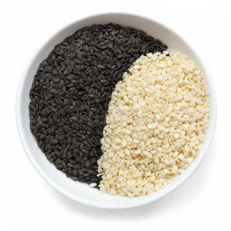 Black And White Sesame Seeds Stock Photo