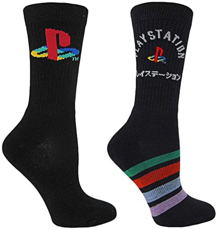 Ripple Junction PlayStation Kanji with Logo 2-Pack Novelty Crew Socks