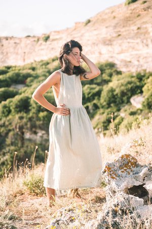 Boho Summer Dress With Pockets Organic Cotton Simple Dress | Etsy