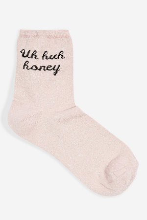 Glitter 'Uh Huh Honey' Socks - Socks & Tights - Clothing - Topshop