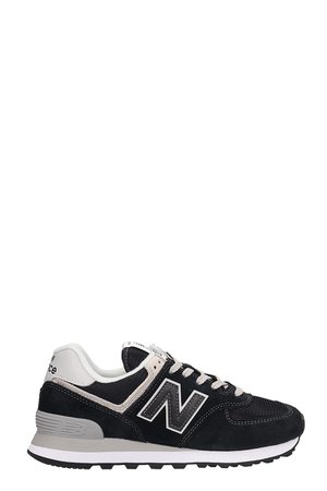 New Balance Suede And Canvas Black 574 Sneakers