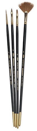 Renaissance Red Sable Long Handle Oil/Acrylic Brushes Set Of 4