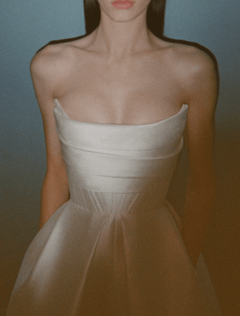 white corset gown