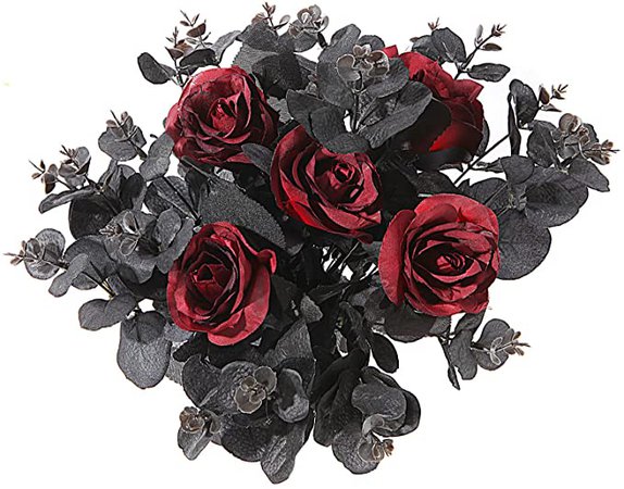 Amazon.com: Silk Roses Artificial Flowers Bulk Arrangements for Crafts Home Decor Indoor Gothic Real Touch Plastic Fake Rose Faux Flowers Bouquet with Vase Centerpieces Gift for Tables Wedding Party Decorations : Home & Kitchen