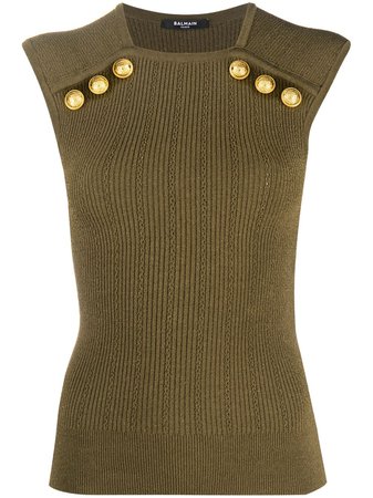 Balmain Knitted Sleeveless Top - Farfetch