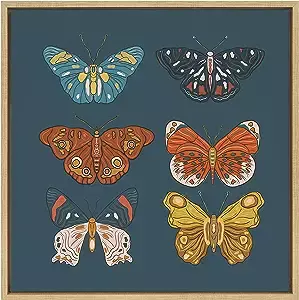 Amazon.com: Kate and Laurel Sylvie Free Wings Framed Canvas Wall Art by Oris Eddu, 22x22 Natural, Decorative Nature Art for Wall : Everything Else