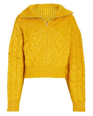 GANNI Cable Knit Half-Zip Sweater | INTERMIX®
