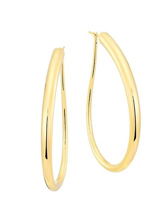 Shop Alberto Milani Millennia 18K Gold Oblong Hoop Earrings | Saks Fifth Avenue