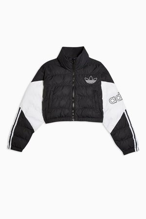 Black Crop Puffer Jacket by adidas | Topshop