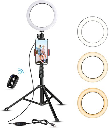 Amazon.com: 8" Selfie Ring Light with Tripod Stand & Cell Phone Holder for Live Stream/Makeup, UBeesize Mini Led Camera Ringlight for YouTube Video/Photography Compatible with iPhone Xs Max XR Android (Upgraded): Camera & Photo