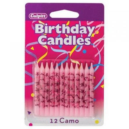 Culpitt Pink Camo Print Birthday Cake Candles - 12 ct