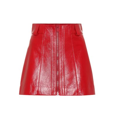 Miu Miu - Leather miniskirt | Mytheresa