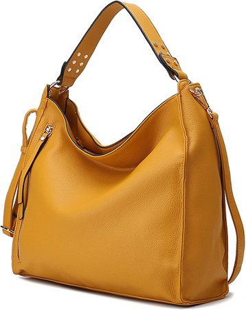 Amazon.com: MKF Fashion Hobo Bag for Women – PU Leather Top Handle Handbag Purse – Crossbody Shoulder Strap Lady Pocketbook Yellow: Clothing