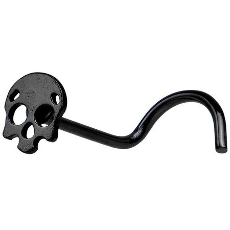 Black Anodized Titanium Skull Nose Ring – BodyCandy