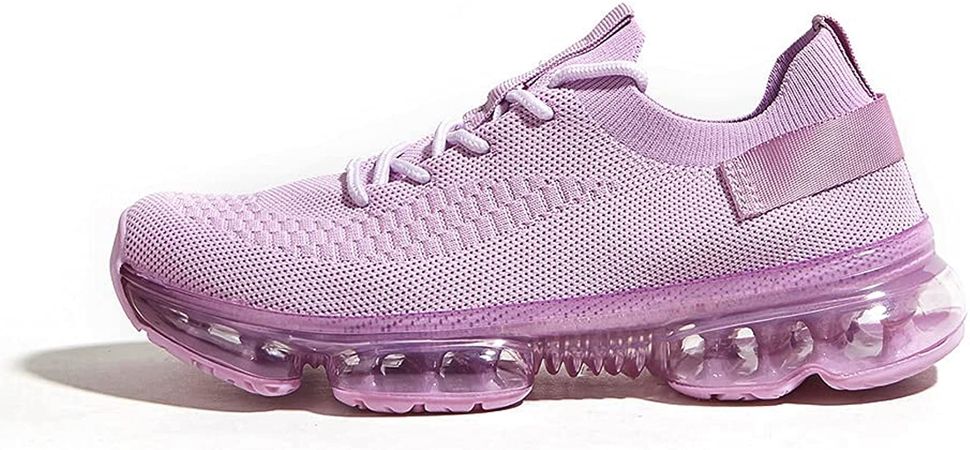 Amazon.com | LUCKY STEP Women Air Cushion Fashion Sneakers Breathable Casual Comfortable Lightweight Walking Shoes (Purple,6B(M) US) | Walking
