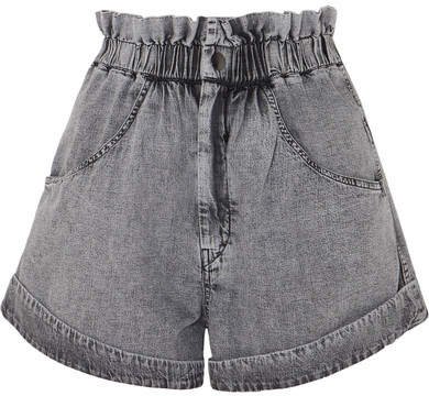 Lucio Stonewashed Denim Shorts - Gray