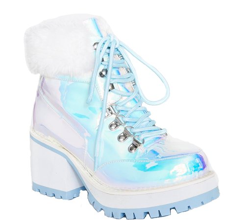 iridescent boots