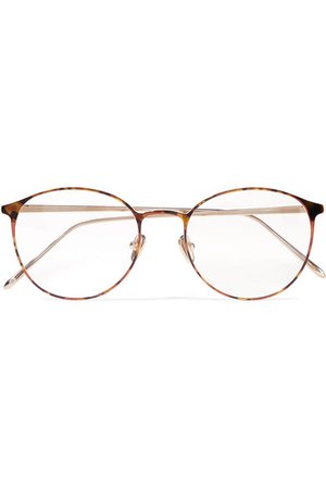 Linda Farrow | Round-frame tortoiseshell acetate and gold-tone optical glasses | NET-A-PORTER.COM