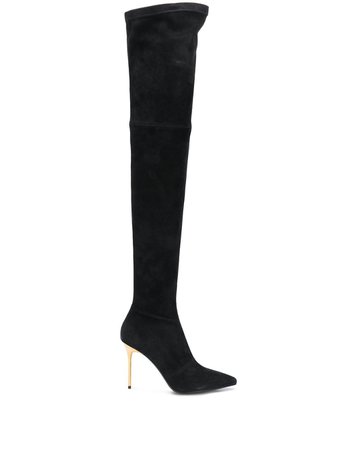 Balmain thigh high boot pumps black UN1C511LMSH - Farfetch