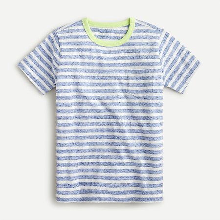 J.Crew: Kids' Slub Cotton Pocket T-shirt In Stripe For Boys