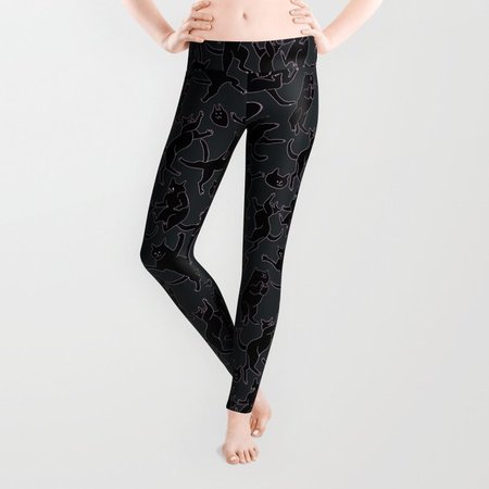 BLACK CATS Leggings by siins | Society6