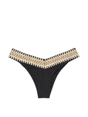 MISS BIKINI LUXE Black&White High-leg Trimmed Bottom Victoria's Secret swim