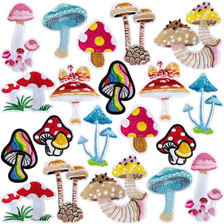 Amazon.com: PAGOW 20Pcs Mushroom Patches Iron on for Clothing, Mini Mushroom Stickers Nature Patches Suitable for Clothes Dress Hat Pants Shoes Curtain, DIY Mushroom Embroidery Patch Sewing Craft Decoration : Everything Else