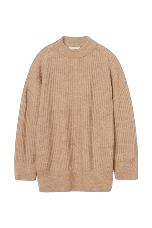Rib-knit Sweater beige melange