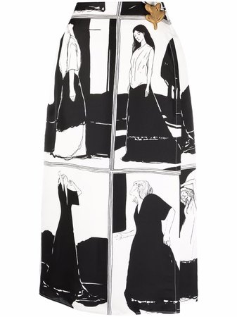 Jil Sander graphic-print Skirt - Farfetch