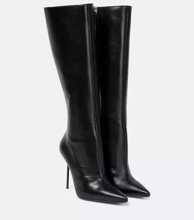 Lidia Leather Knee High Boots in Black - Paris Texas | Mytheresa