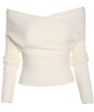 Cream Off-Shoulder Sweater-Top
