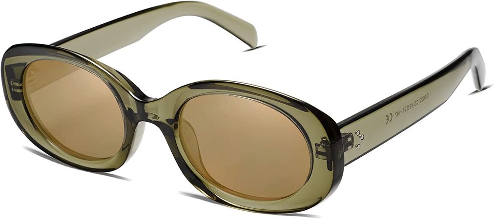 Amazon.com: Allarallvr Retro Oval Clout Goggles Sunglasses for Women Kurt Cobain Cardi B Shades Sunnies Gafas De Sol AR82023 : Clothing, Shoes & Jewelry