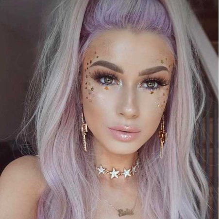 Silvery/Purple Hair